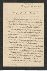Nachlass Franz Steindachner, Brief von Ferdinand Krauss an Franz Steindachner (24.05.1878), Inv.Nr. 278.05, Seite 1